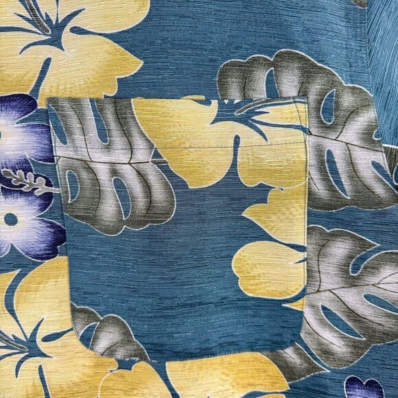Tommy Bahama Hawaiian Silk Shirt Mens Large‎ Floral AOP Graphic Tropical Beach - Picture 4 of 11